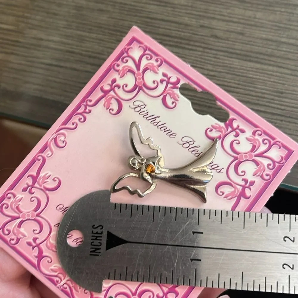 Vintage CAMCO November Birthstone Blessings Angel Pin
